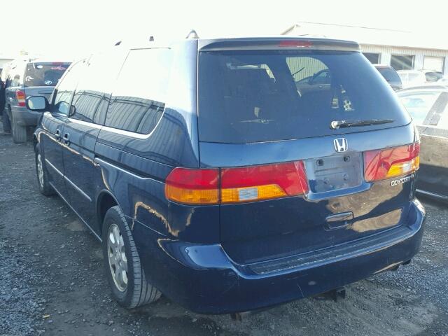 5FNRL18913B056042 - 2003 HONDA ODYSSEY EX BLUE photo 3