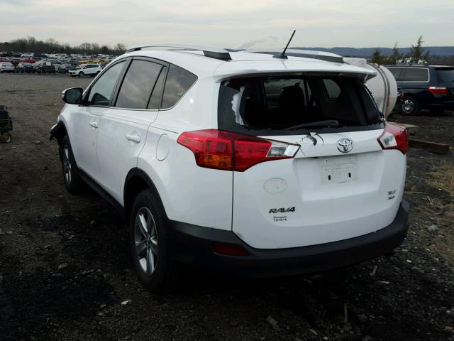 2T3RFREV0FW373008 - 2015 TOYOTA RAV4 XLE WHITE photo 3