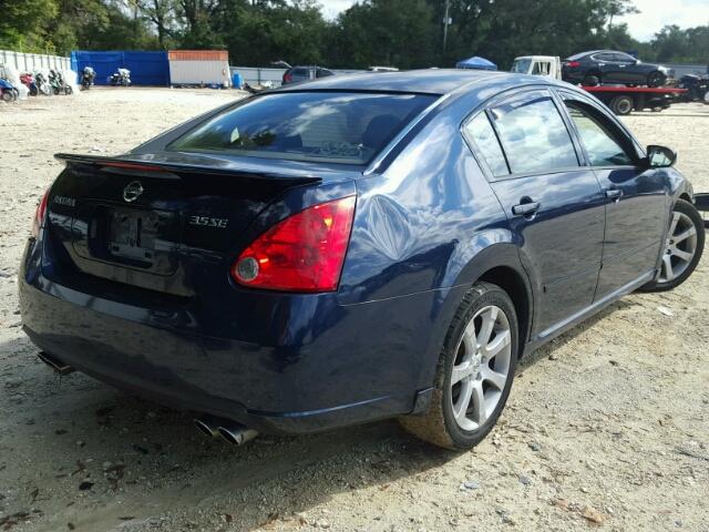 1N4BA41E08C802345 - 2008 NISSAN MAXIMA SE BLUE photo 4