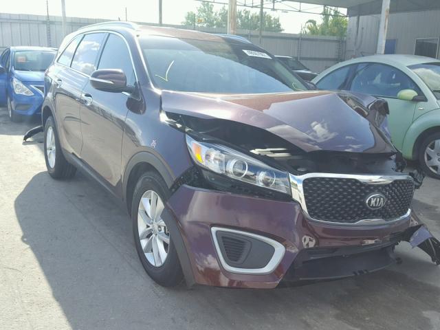 5XYPG4A3XGG129149 - 2016 KIA SORENTO LX MAROON photo 1