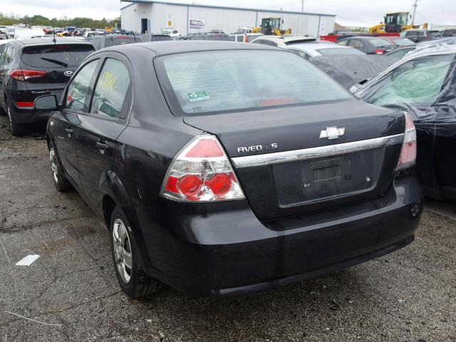 KL1TD56697B133825 - 2007 CHEVROLET AVEO BASE Czarny zdjęcie 3