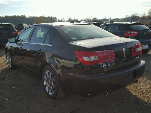 3LNHM26T48R620510 - 2008 LINCOLN MKZ შავი ფოტო 3