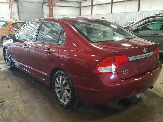 19XFA168X9E005334 - 2009 HONDA CIVIC EX MAROON photo 3