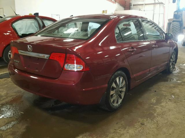 19XFA168X9E005334 - 2009 HONDA CIVIC EX MAROON photo 4