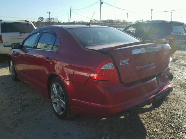 3FAHP0KCXAR392059 - 2010 FORD FUSION SPO RED photo 3