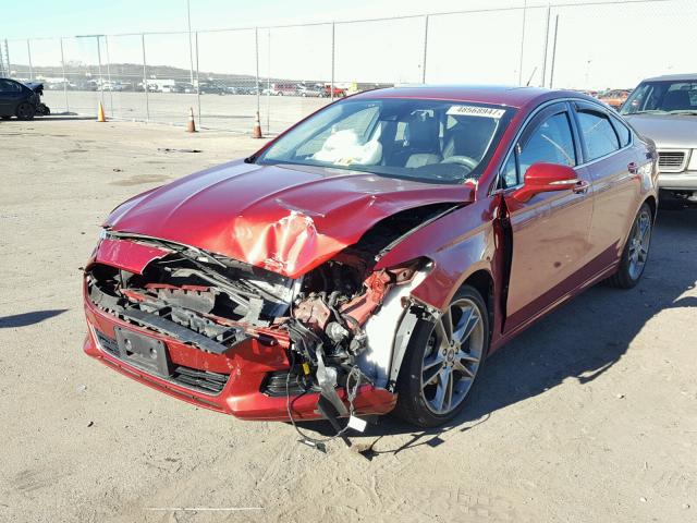 3FA6P0K93DR266142 - 2013 FORD FUSION TIT RED photo 2