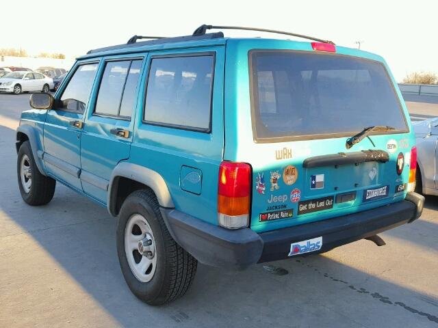 1J4FT68S0WL158026 - 1998 JEEP CHEROKEE S TURQUOISE photo 3