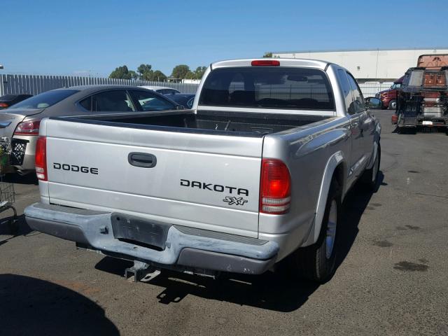 1D7GL12K04S663997 - 2004 DODGE DAKOTA SXT SILVER photo 4