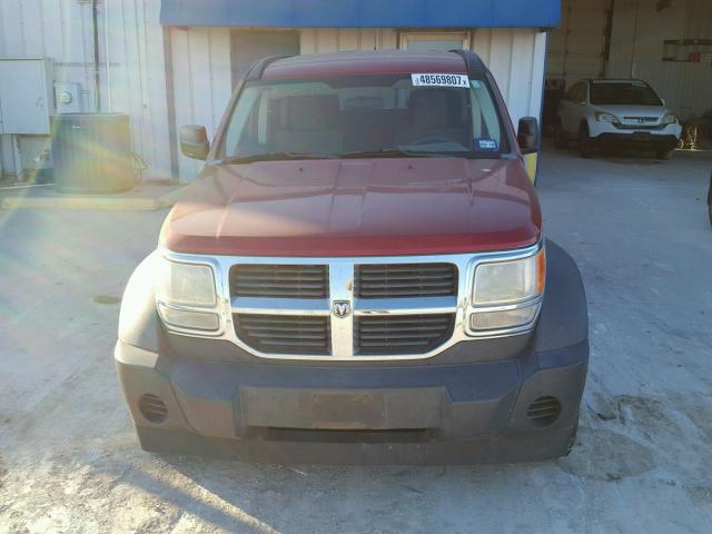 1D8GT28K37W599122 - 2007 DODGE NITRO SXT RED photo 9