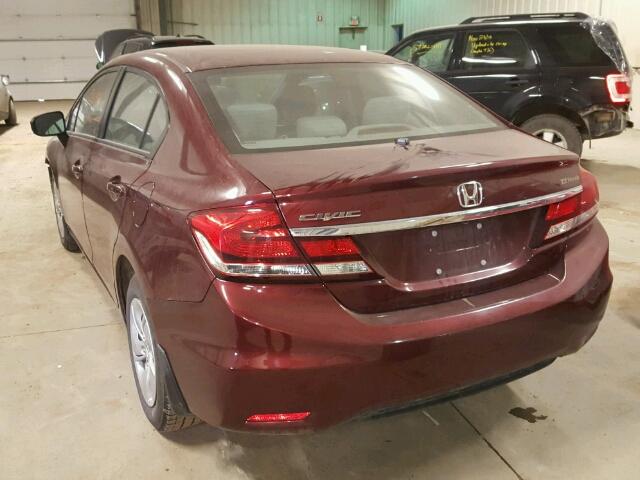 2HGFB2F44FH035205 - 2015 HONDA CIVIC LX RED photo 3