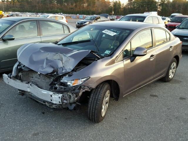 19XFB2F5XDE290358 - 2013 HONDA CIVIC LX GRAY photo 2