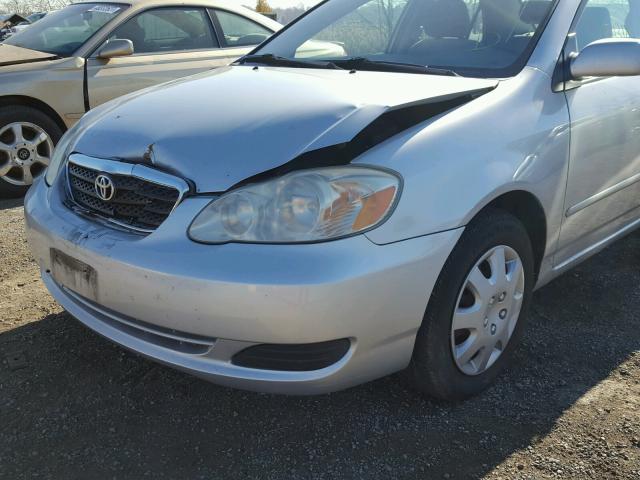 2T1BR32E35C498782 - 2005 TOYOTA COROLLA CE SILVER photo 9