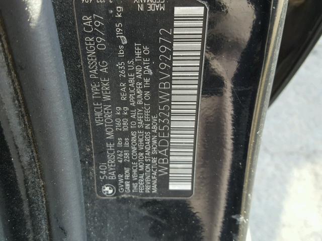 WBADE5325WBV92972 - 1998 BMW 540 I 黑色 照片 10