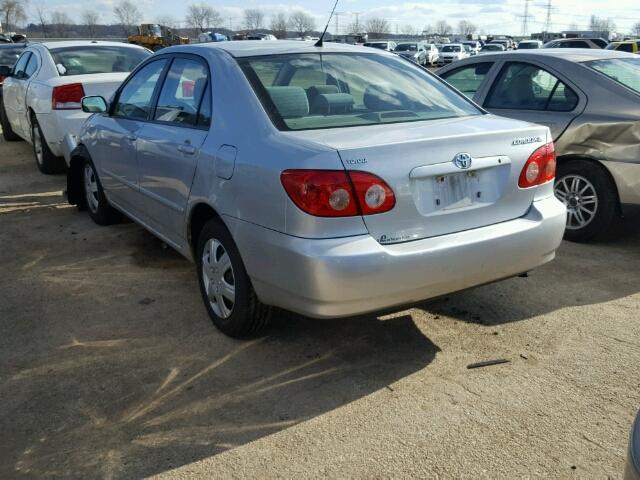 1NXBR32E15Z446310 - 2005 TOYOTA COROLLA CE SILVER photo 3