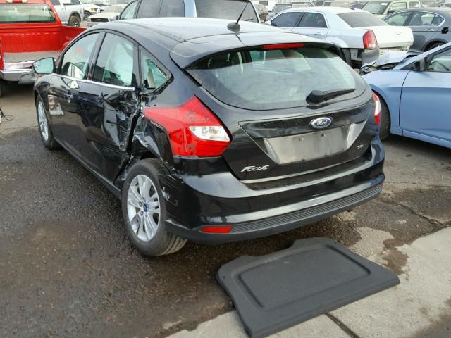 1FAHP3M24CL289582 - 2012 FORD FOCUS SEL BLACK photo 3