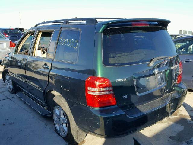 JTEGF21A720041661 - 2002 TOYOTA HIGHLANDER BLACK photo 3