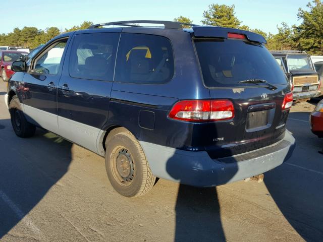 4T3ZF19C72U498947 - 2002 TOYOTA SIENNA CE BLUE photo 3