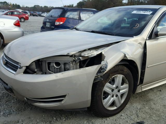 2G1WB57K491134609 - 2009 CHEVROLET IMPALA LS GOLD photo 9