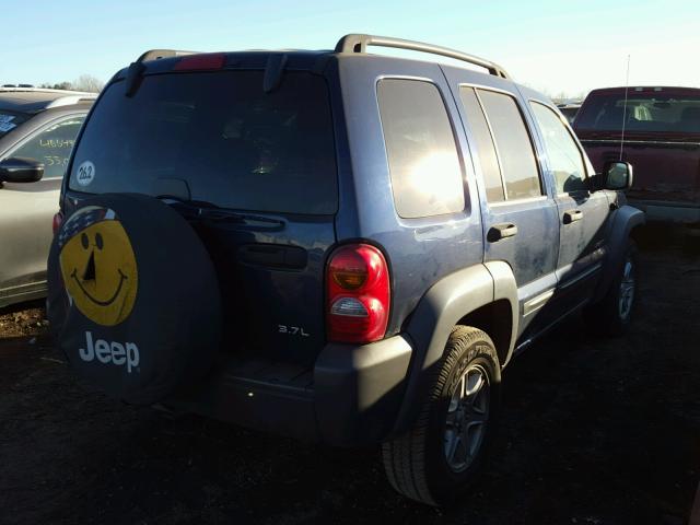 1J4GL48K54W108016 - 2004 JEEP LIBERTY SP BLUE photo 4