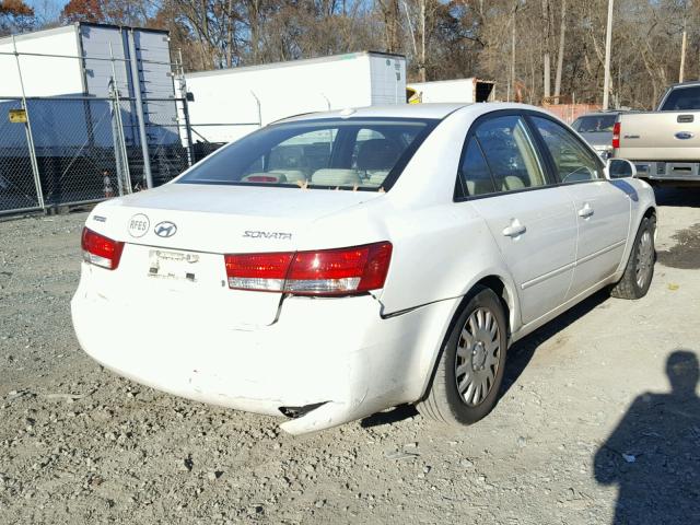 5NPET46CX8H374782 - 2008 HYUNDAI SONATA GLS WHITE photo 4