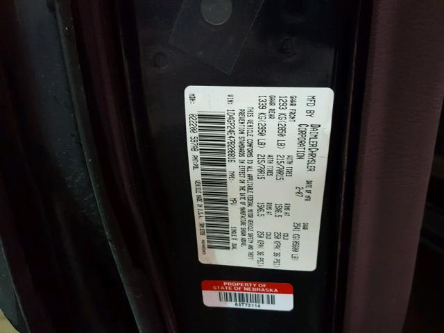 1D4GP24E47B208816 - 2007 DODGE GRAND CARA BLUE photo 10