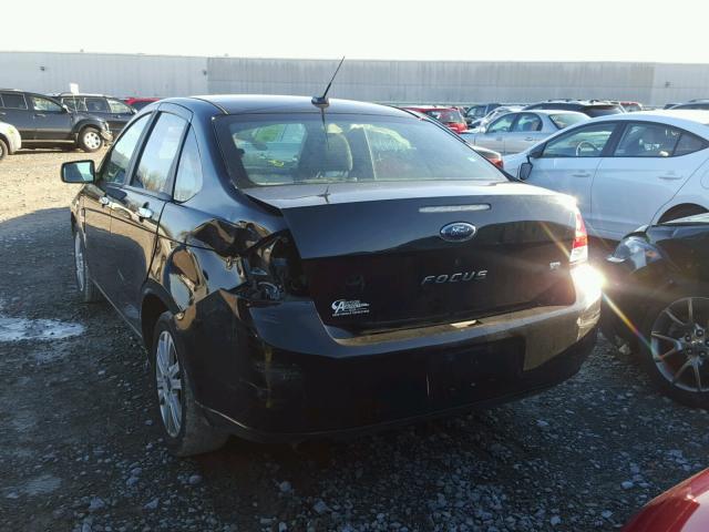 1FAHP35N78W165370 - 2008 FORD FOCUS SE BLACK photo 3