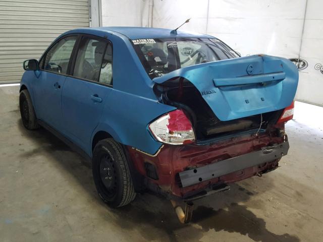 3N1BC1AP2AL392293 - 2010 NISSAN VERSA S BLUE photo 3