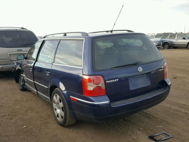 WVWYH63B41E263513 - 2001 VOLKSWAGEN PASSAT GLX BLUE photo 3