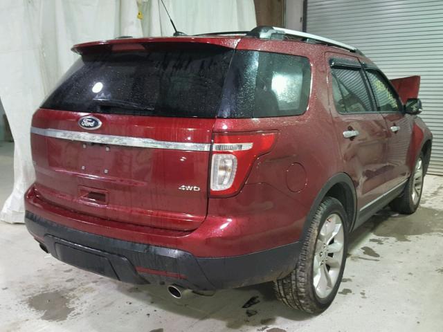 1FM5K8D82EGB40043 - 2014 FORD EXPLORER X RED photo 4