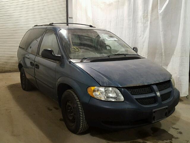 1B4GP25302B661251 - 2002 DODGE CARAVAN SE BLUE photo 1