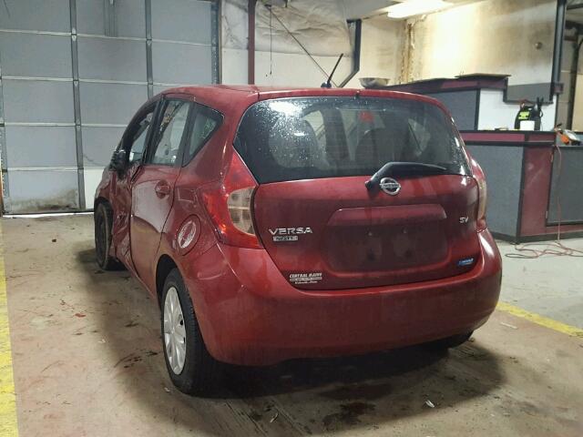 3N1CE2CPXFL352276 - 2015 NISSAN VERSA NOTE RED photo 3