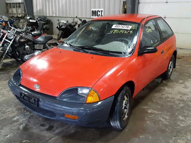 2C1MR2264S6776966 - 1995 GEO METRO BASE RED photo 2