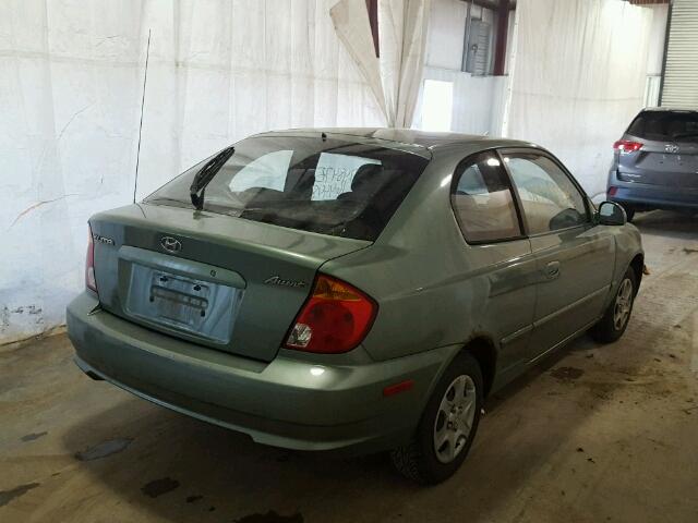 KMHCG35C45U341068 - 2005 HYUNDAI ACCENT GS GREEN photo 4