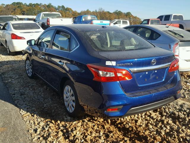 3N1AB7AP3HY285235 - 2017 NISSAN SENTRA S BLUE photo 3