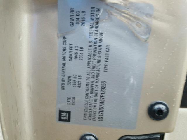 1G1ZU57N67F129256 - 2007 CHEVROLET MALIBU LTZ 棕色 照片 10