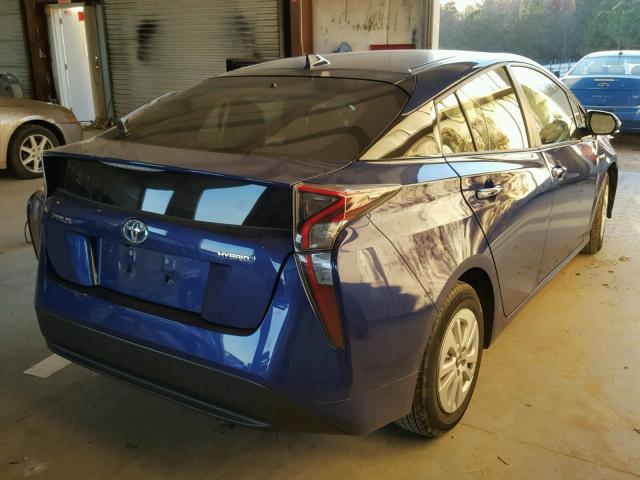 JTDKBRFU1G3506625 - 2016 TOYOTA PRIUS BLUE photo 4