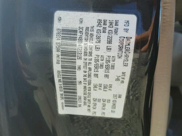 3C4FY48BX4T213126 - 2004 CHRYSLER PT CRUISER BLACK photo 10