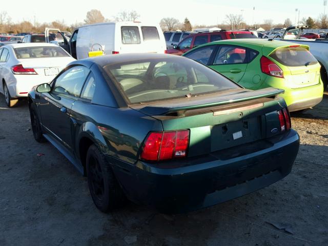 1FAFP404X2F207162 - 2002 FORD MUSTANG GREEN photo 3