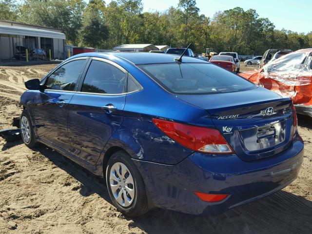 KMHCT4AE1GU083345 - 2016 HYUNDAI ACCENT SE BLUE photo 3