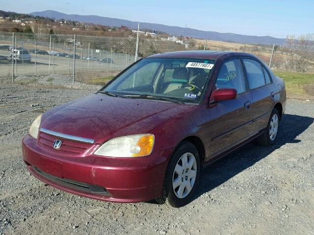 2HGES26882H540205 - 2002 HONDA CIVIC EX MAROON photo 2