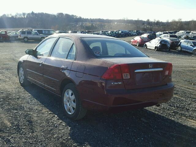 2HGES26882H540205 - 2002 HONDA CIVIC EX MAROON photo 3