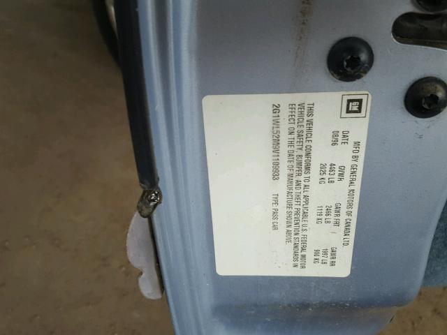 2G1WL52M9V1109933 - 1997 CHEVROLET LUMINA BAS 蓝色 照片 10