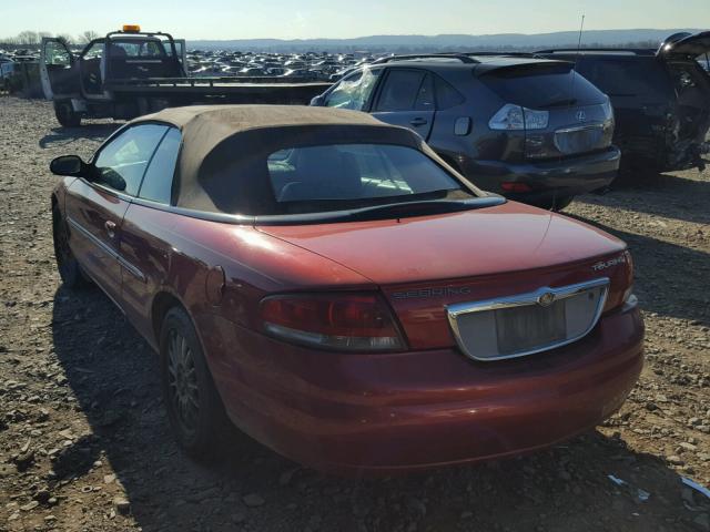 1C3EL55R74N340308 - 2004 CHRYSLER SEBRING LX RED photo 3