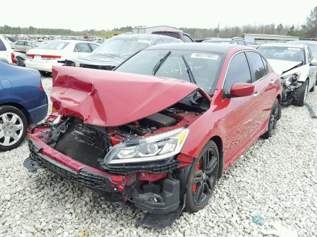 1HGCR2F55GA029422 - 2016 HONDA ACCORD SPO RED photo 2