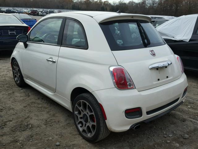 3C3CFFBR6CT358032 - 2012 FIAT 500 SPORT WHITE photo 3