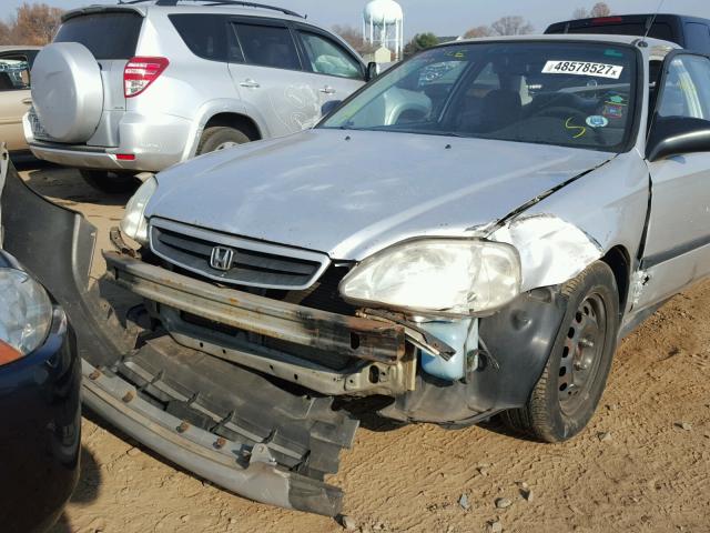 1HGEJ6225YL001807 - 2000 HONDA CIVIC DX SILVER photo 10