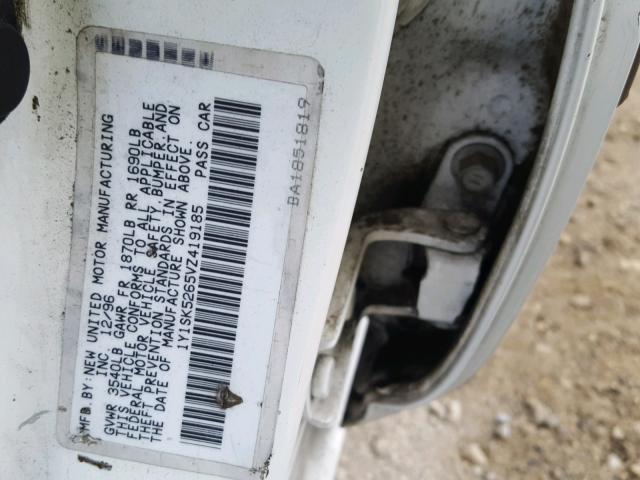 1Y1SK5265VZ419185 - 1997 GEO PRIZM BASE თეთრი ფოტო 10