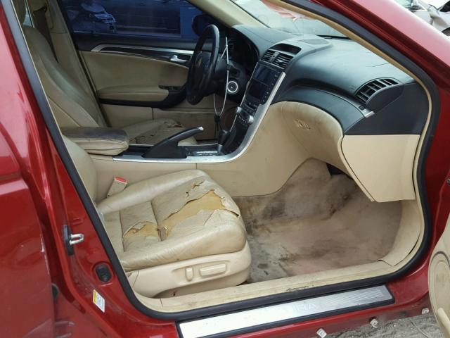 19UUA66227A009816 - 2007 ACURA TL RED photo 5