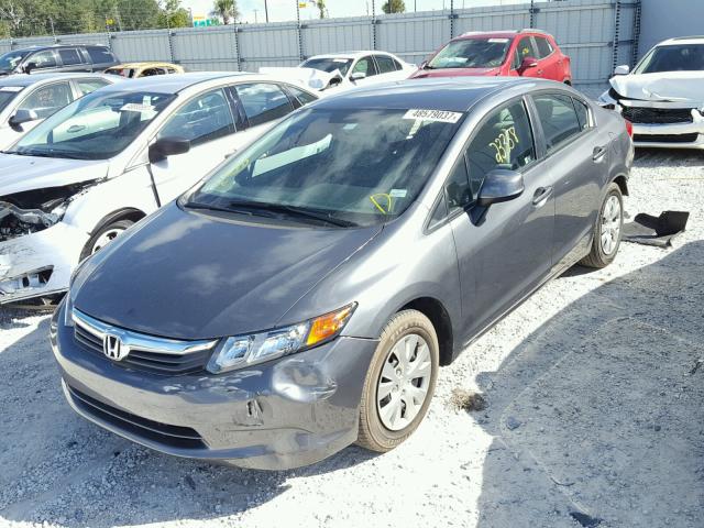 19XFB2F55CE072617 - 2012 HONDA CIVIC LX GRAY photo 2