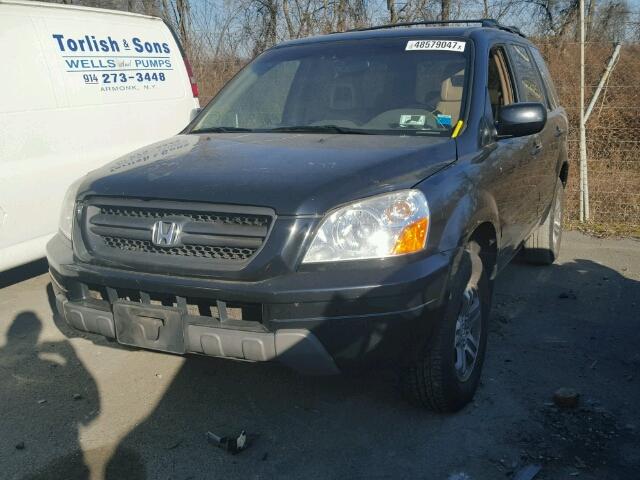 2HKYF18604H545706 - 2004 HONDA PILOT EXL BLACK photo 2